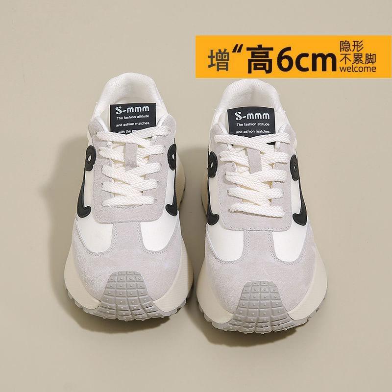 

Leather Forrest Gump shoes children s versatile thick-soled heightening women s shoes 2025 spring and summer new breathable and lightweight casual spo 40 чёрный