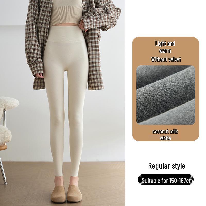 Women's Thermal High Waist Ribbed Tummy Control Slimming Base Layer Pants with Velvet, Winter 2025.
