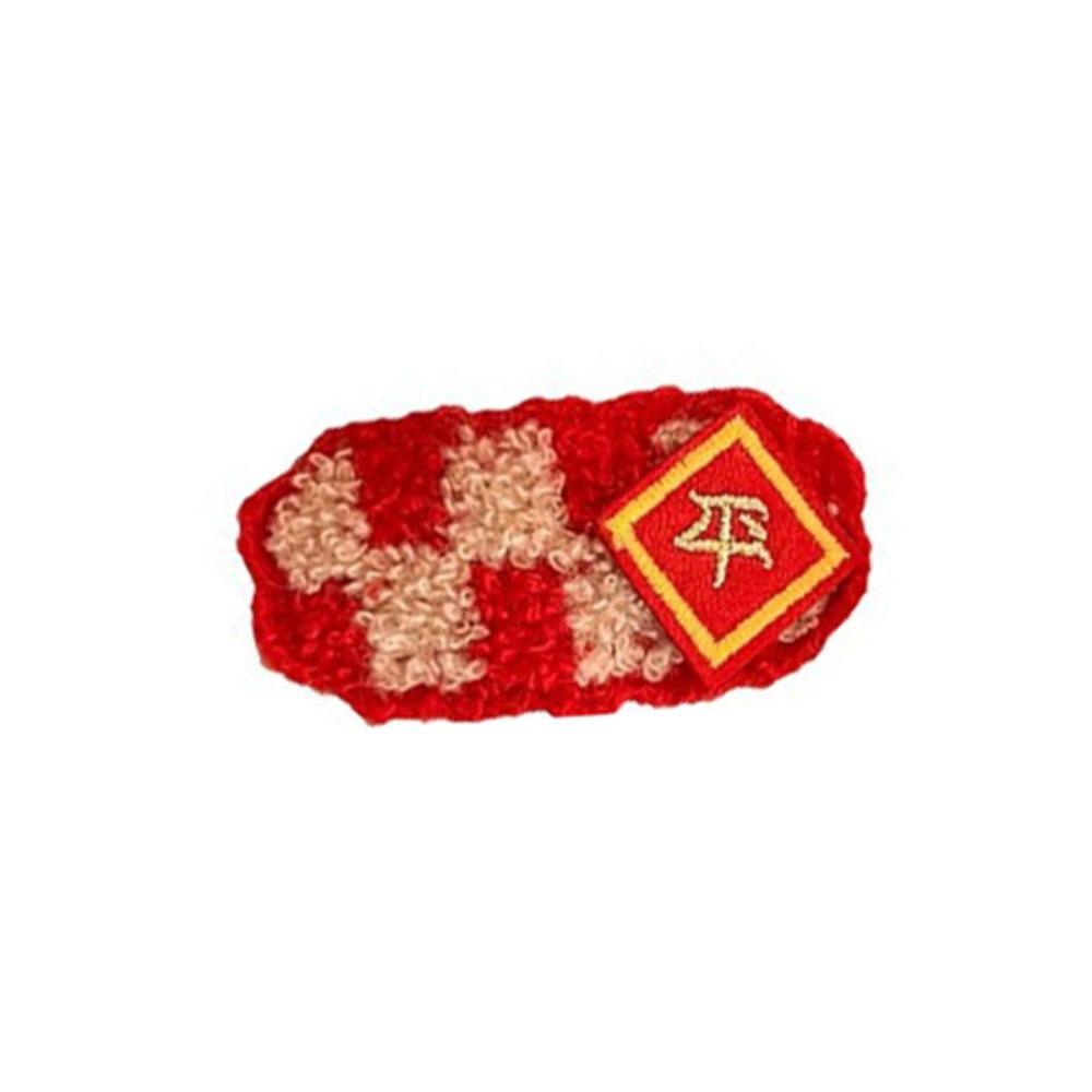 Plush Character Fortune Hairpin Headwear Chinese New Year Barrettes Red Hair Clips  Spring Festival