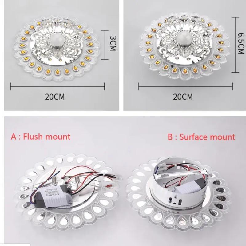 Moderní křišťálové sklo LED stropní bodové světlo chodba hala ulička veranda přisazené zapuštěné bytová dekorace svítidlo