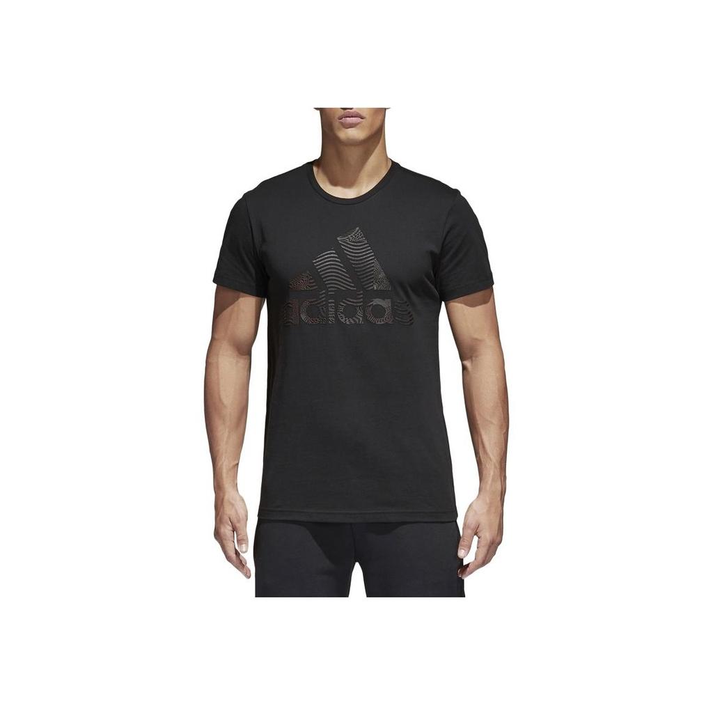 Adidas Id Bos Logo Print Pullover Crew Neck Short Sleeve T-Shirt Men T-Shirts Black CV4539