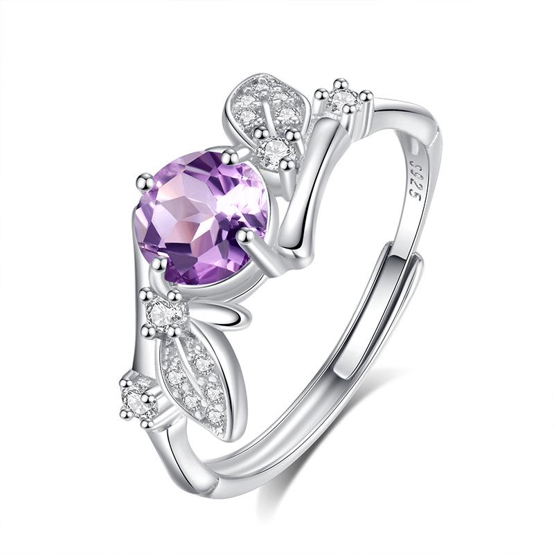 Natural Stone Ring for Women's S925 Pure Silver Non Fading Ring? Popular High-end Accessories On Xiaohongshu for Women's Fashion Retro Jewelry Gifts