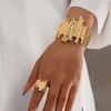 Elegant Gold Bracelet and Ring Set: European Design, Exaggerated, Lightweight, Luxury Two-Piece Jewelry