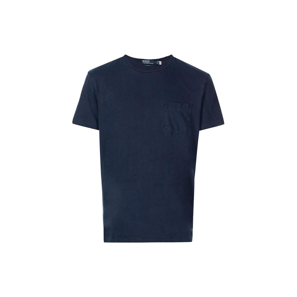 Polo Ralph Lauren Solid Pocket Crew Neck Short Sleeve T-Shirt Men Tops Navy-Blue 710850861-008