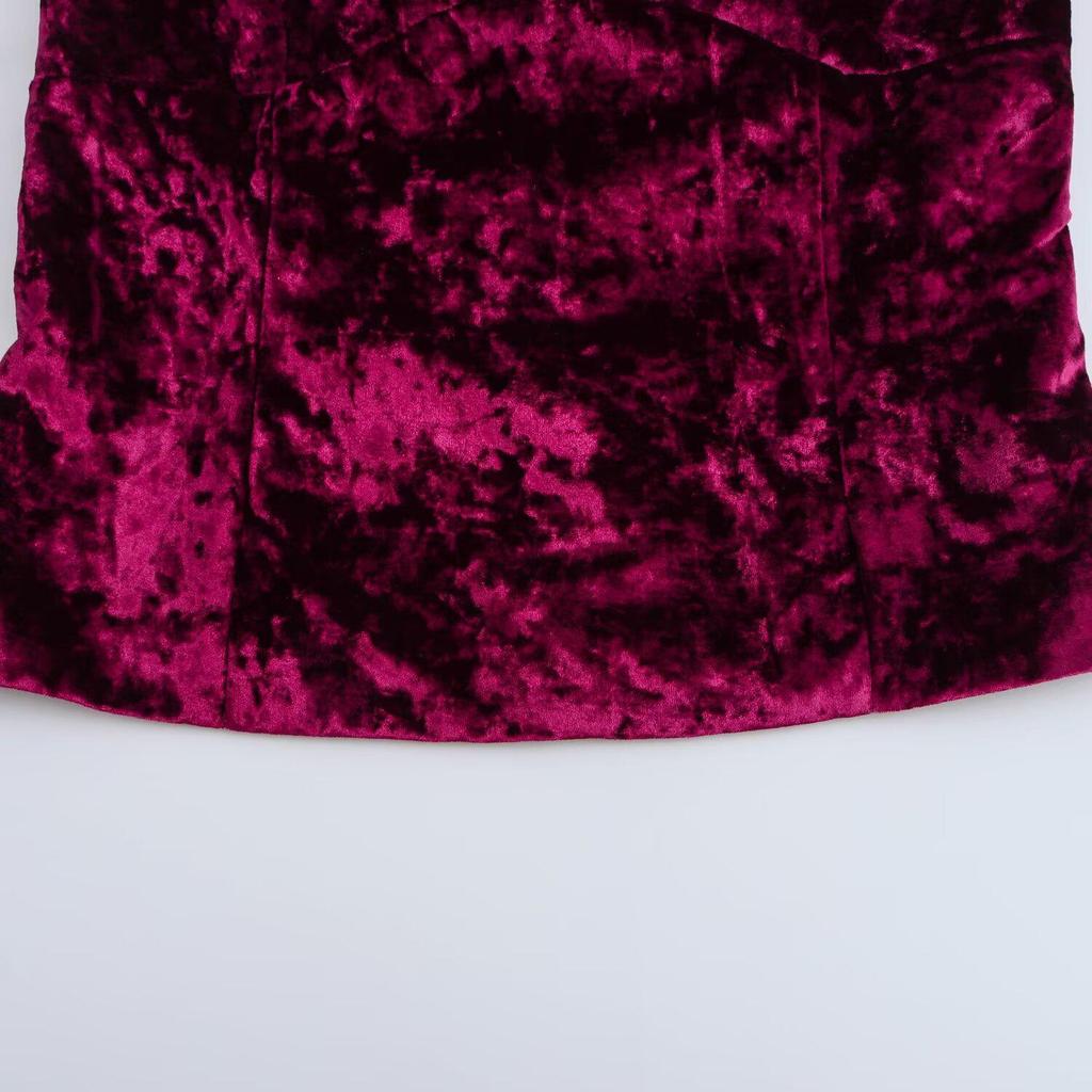 Winter 2024 Pleated Velvet Halter Neck Backless Camisole - European & American Style