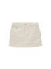 Salad Basket Pearl Corduroy Mini Skirt - Ivory