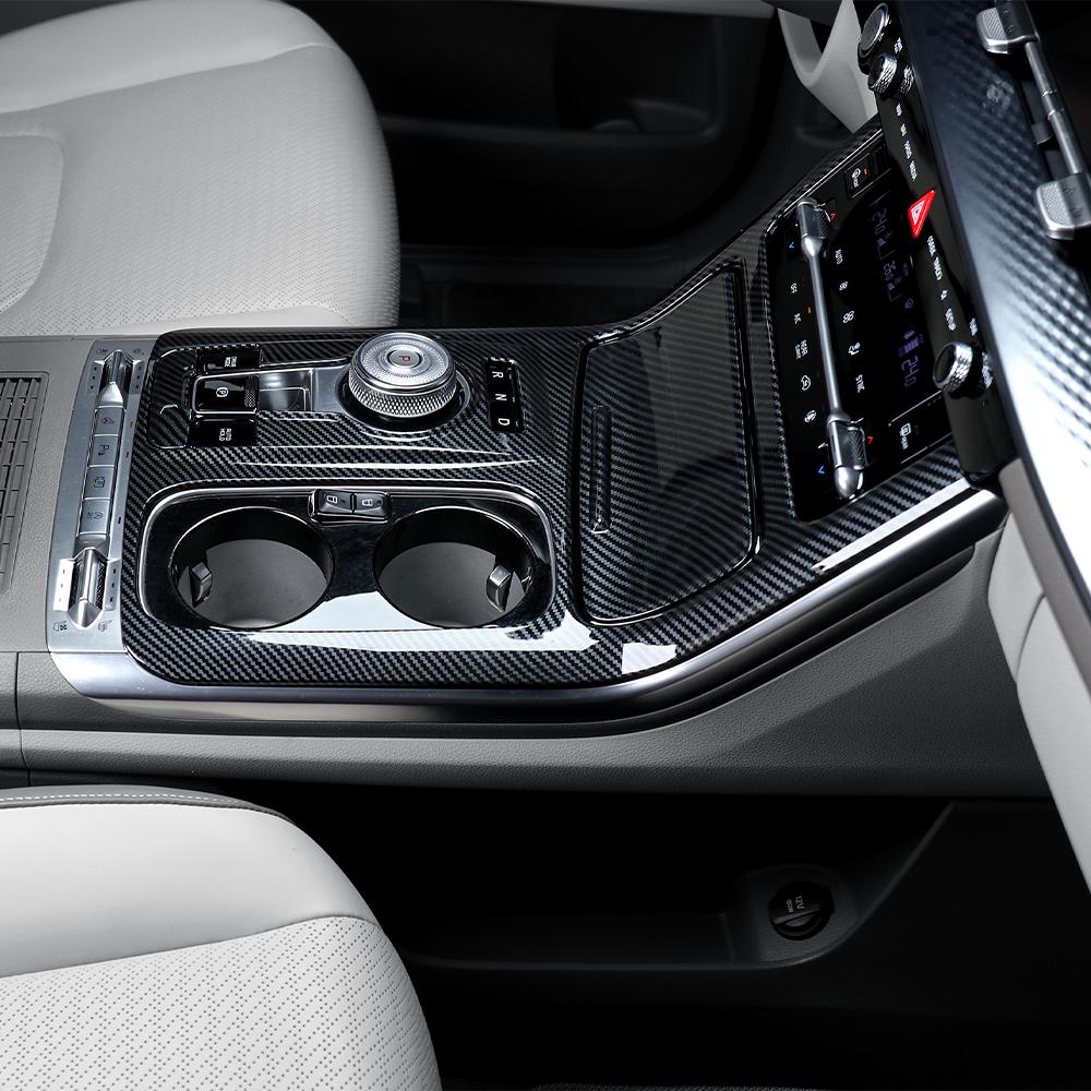 For KIA Carnival KA4 2026-2026 Car Tuning Carbon Fiber Center Console Trim Cover Interior Accessories LHD
