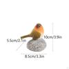 Bird Figurine with Stone Base Tabletop Sculpture Compact Decor