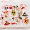 2pcs Stainless Steel Cartoon Enamel Bowknot Red Black High Heel Bone Pendant Necklace Earring Heart Charms Craft Jewelry Making