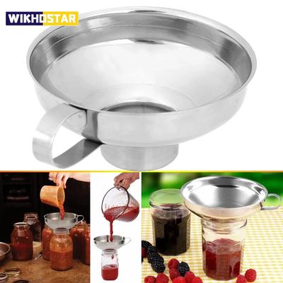 Imbuto per conserve a bocca larga in acciaio inossidabile, tramoggia, imbuto per condimento per insalata spesso, bocca larga, per olio, vino, utensile da cucina