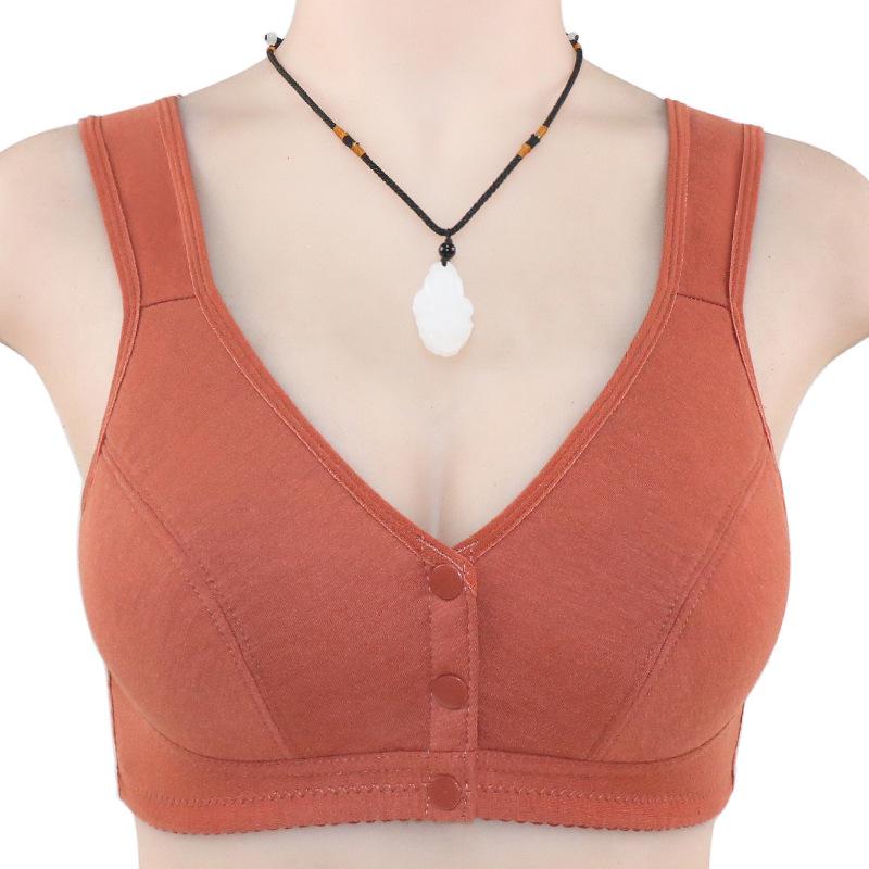 Women's Plus Size Front-Fastening Cotton Camisole Bra - Wire-Free and Soft