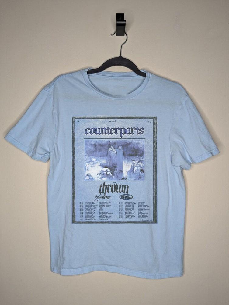

COUNTERPARTS band Tour 2025 Light Blue Color Full Size Shirt PA144 Unisex T-Shirt XL