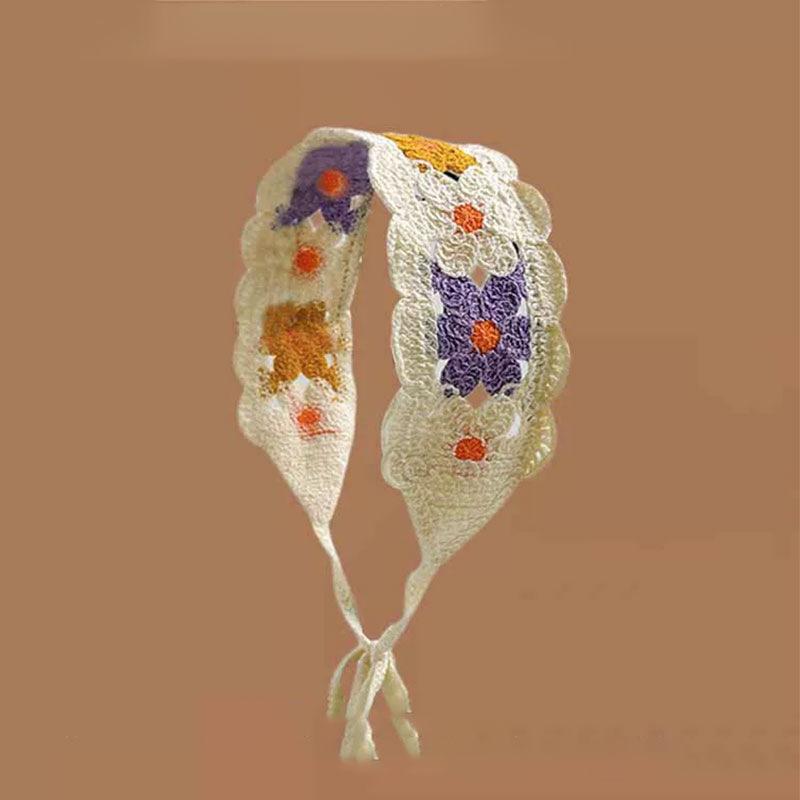 

Сладкий вязаный треугольный шарф Модная ручная работа Головной платок Девушка Реквизит для фото Французская повязка на голову Резинки для волос