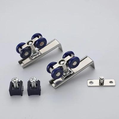 2pcs/set Sliding Door Roller Hardware Slide Doors Pulley 4 Wheels Home Room Wood Door Hanging Wheels Rail Track Pulley