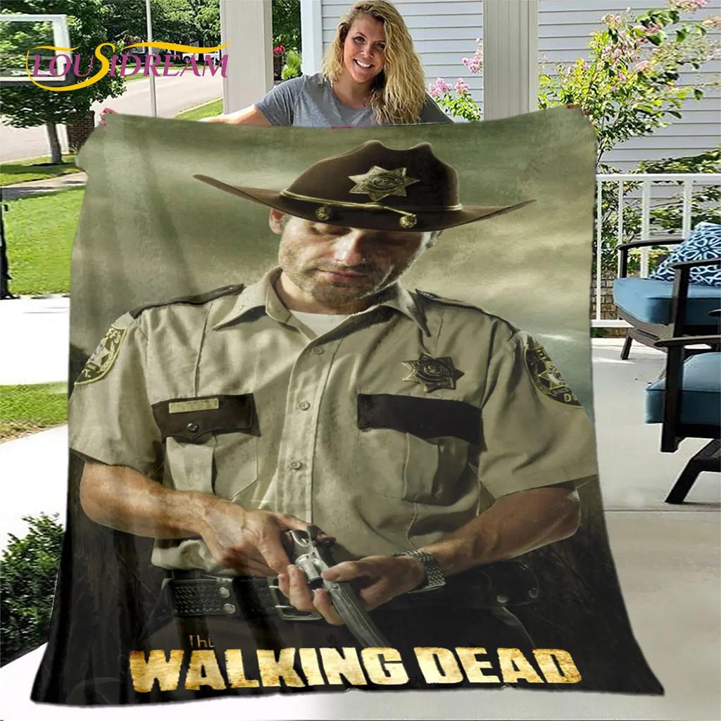 The Walking Dead Korku Yumuşak Peluş Battaniye, Flanel Battaniye Atmak Battaniye Oturma Odası Yatak Odası Yatak Kanepe Piknik Örtüsü Bettdecke
