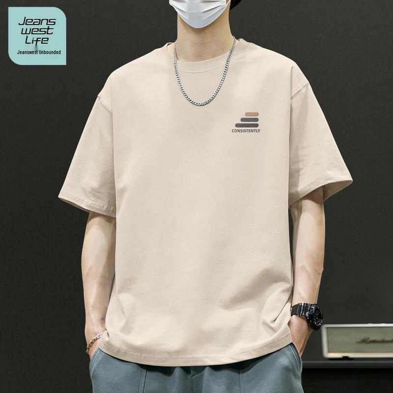 JEANSWEST LIFE Men s Heavy Cotton Loose Fit T-Shirt L