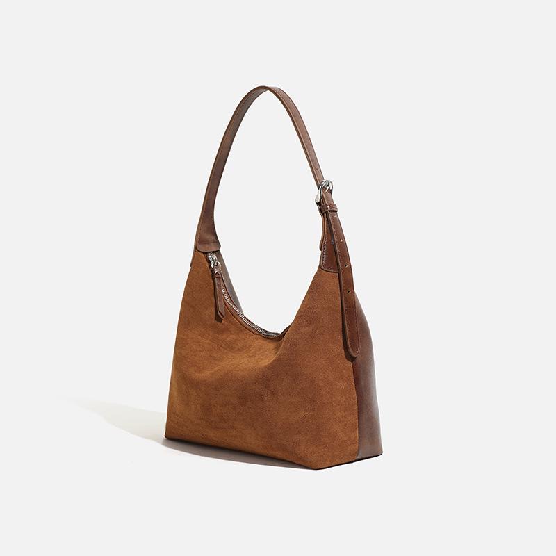 Women's Large Capacity Frosted Retro Shoulder & Crossbody Bucket Bag - Versatile for Autumn/Winter 2024