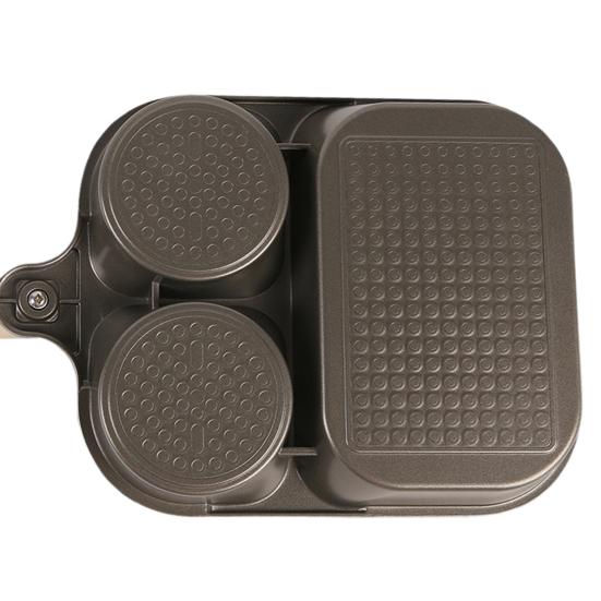 3-In-1 Breakfast Pan Non-Stick Cooking Pan Large Capacity Omelette Skillet Pancake