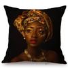 Fashion African Black Woman Girl Luxury Elegant Home Decorative Sofa Pillow Case Beauty Salon Decoration African Cushion Cover