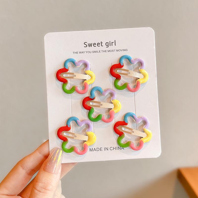 Y2K Dopamine Color Pentagram Small Hair Clip for Women & Kids - Cute Bangs & Side Hair Accessory