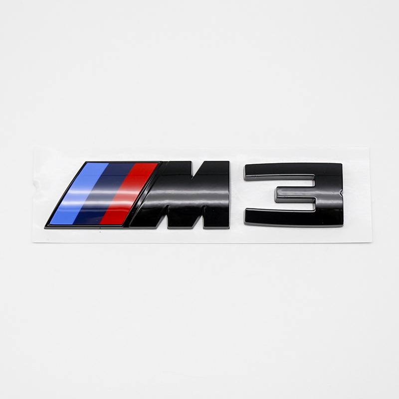 FD23-3D ABS Car Fender Trunk Rear Logo Letter Emblem For BMW M Logo M1 M2 M3 M4 M5 E83 F39 F10 F30 F48 M6 M7 M8 Auto Exterior Parts