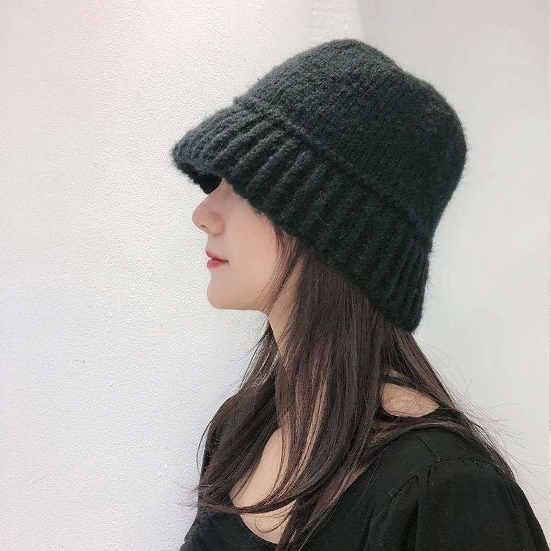 Maillard Autumn and Winter Hat Women's Korean Version Versatile Woolen Fisherman Hat Korea Dongdaemun Same Style Warm Knitted Hat