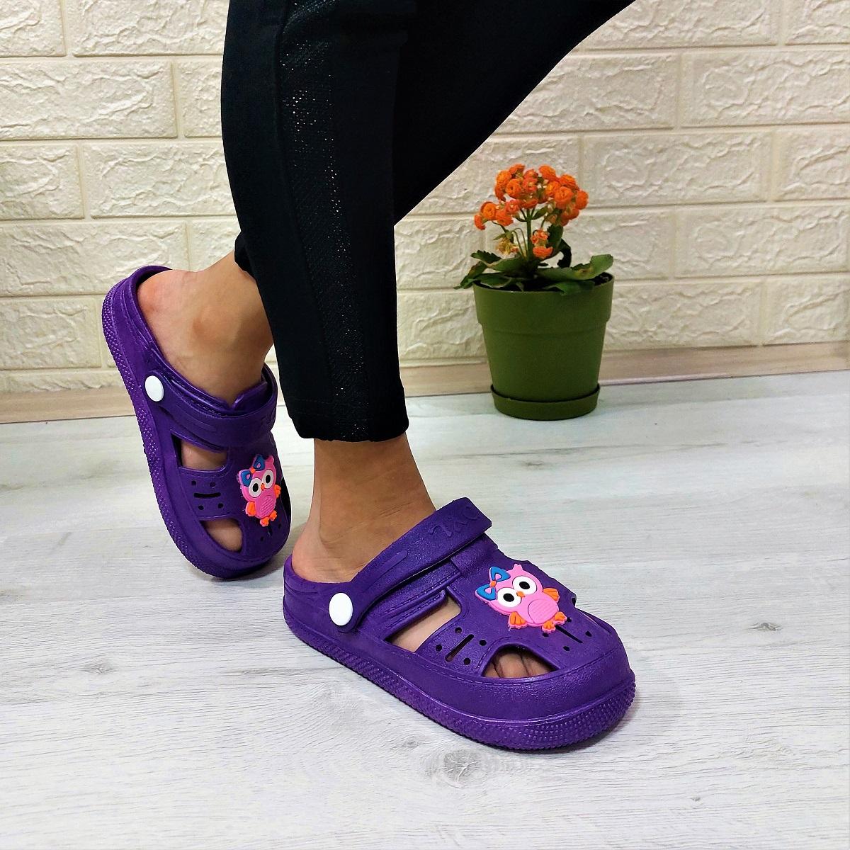 

Da-Ye 1001 P Фиолетовые мягкие нескользящие сандалии и тапочки с открытыми выступами 21-22 фиолетовый