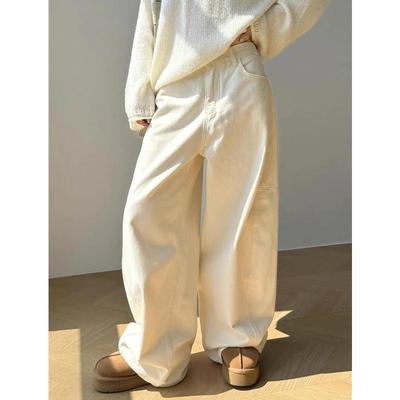 Spring Autumn Jeans Women's Y2K Hip Hop Vintage High Waisted Jeans Straight Streetwear Casual Loose Wide Leg Denim Pants