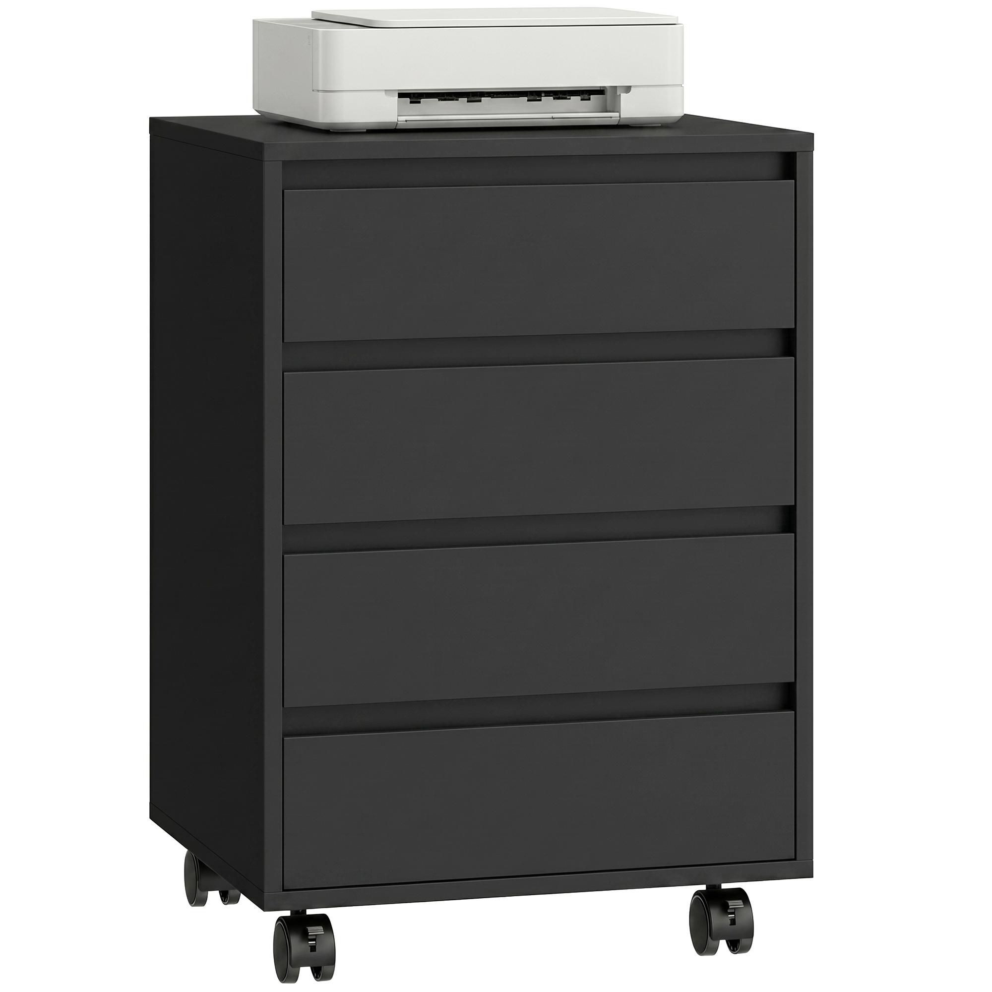 Four-Drawer Office Filing Cabinet, with Wheels