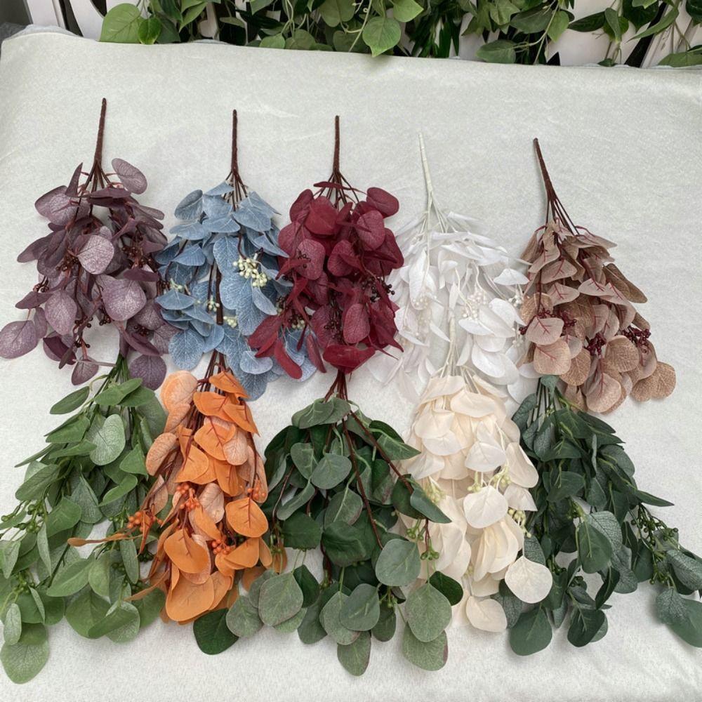 9 Branches Artificial Apple Leaves Multicolor Decorative Leaf Faux Plant Leaves  Home Decoration