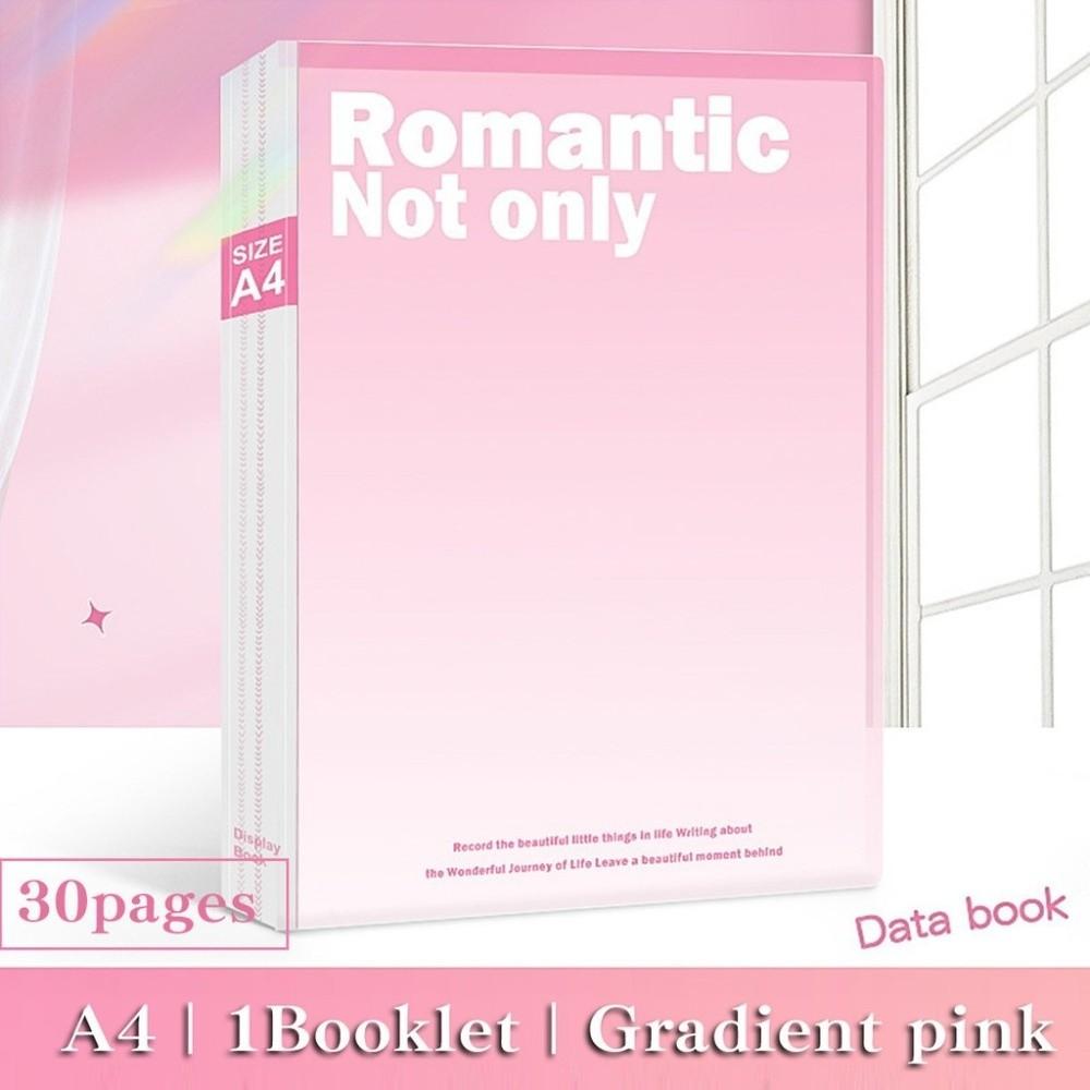 

30/60 Pages A4 File Folder Gradient Color Document Storage Bag New File Bag Pink-30Pages