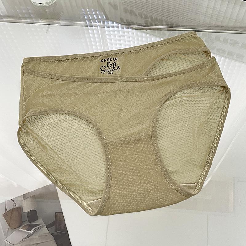Damskie seksowne koronkowe majtki z bawełnianym kroczem, półprzezroczyste majtki z siateczki, wygodne majtki z niskim stanem