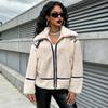 Womens Short Faux Shearling Jacket Winter Warm Oversized Lapel Coat Street Style Casual Outerwear