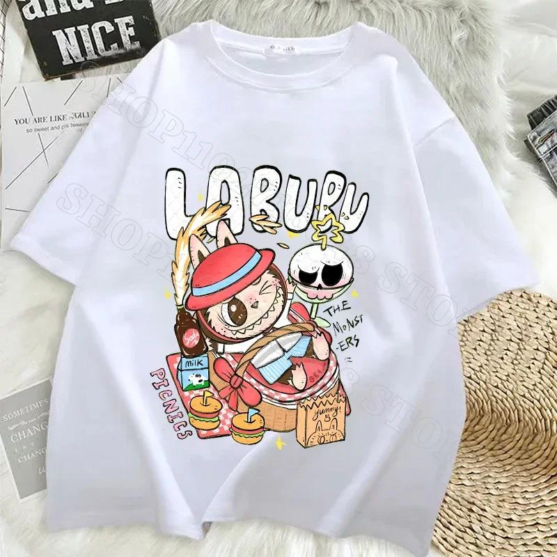 Women Labubu Adult Sweethearts Clothes T Shirts Girl Cartoon Anime Graphic Print Shirt Fashion Tops FeUnisex Birthday Party Gifts