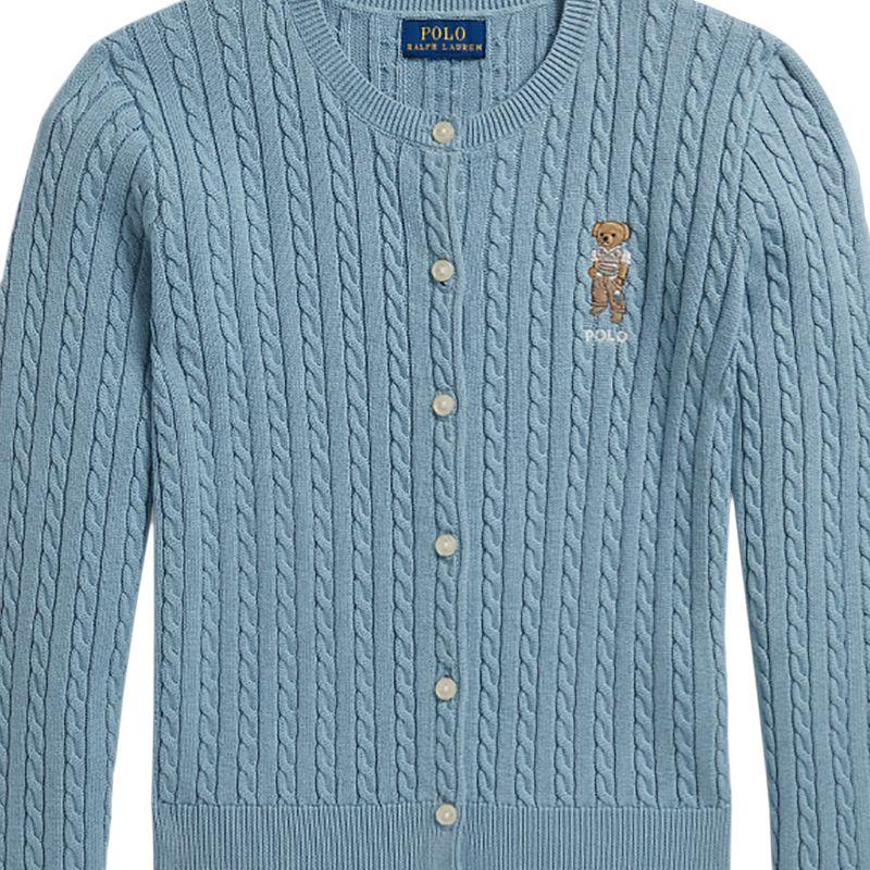 Polo Ralph Lauren Polo Bear Ribbed Crew Neck Cardigan Standard Fit Kids sweaters CWPOSWEG6820657-450