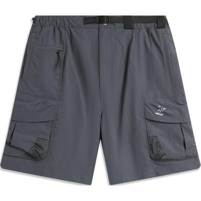 Li Ning X Nine Point Nine Collaboration Sports Lifestyle Series Solid Color Comfortable Mid Waist Breathable Straight Leg Sports Shorts AKSU837-2