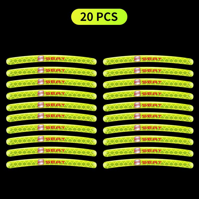 Car Wheel Hub Reflective Stickers Tire Rim Luminous Accessories For SEAT Leon 5f Ibiza 6l 6j Leon 1P Cushion Altea Xl Leon Mk