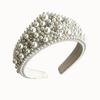 1Pcs Crystal Hairbands Luxurious Pearl Headbands Vintage Beaded Sponge Hair Hoop Handmade Anti-Slip Rhinestone Tiara Bridal