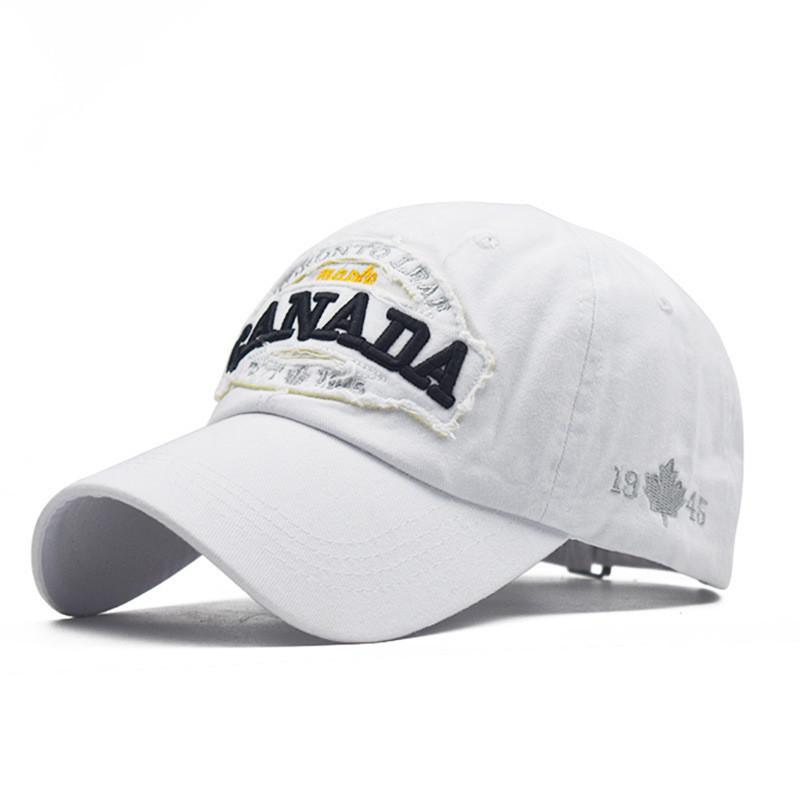 

Письмо Канада Шляпа Вышитая бейсболка Хлопковая кепка Солнце белый