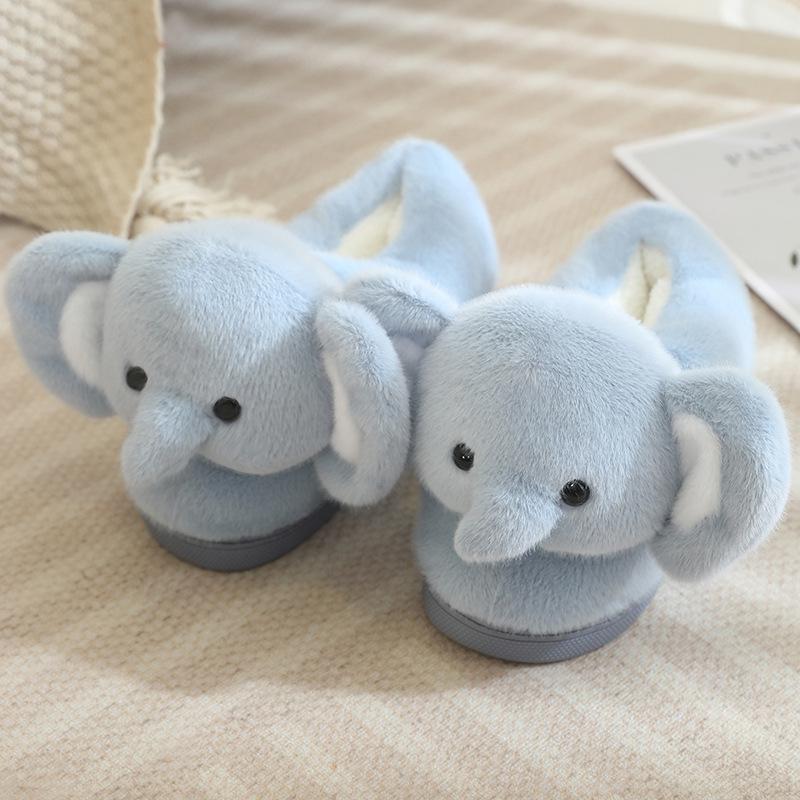 

Плюшевые тапочки в виде слона с большими ушами - Уютный подарок для девушки, Пушистая домашняя обувь для осени и зимы Size 40-41
