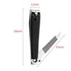 3 Sizes Nail Nipper Stainless Steel Black Fingernail Clipper Anti-Splash Manicure Cutter With Files Portable Manicure Tool