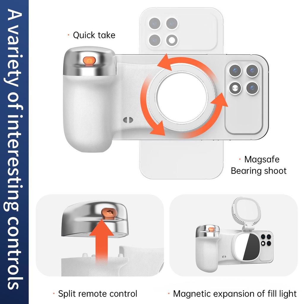K02 Magnetic Bluetooth Selfie Stick with Fill Light - Multi-functional Portable Photography Handle