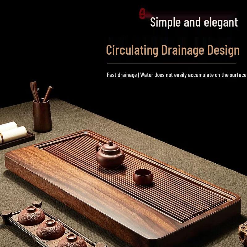 Kung Fu Tea Tray with Embedded Drainage