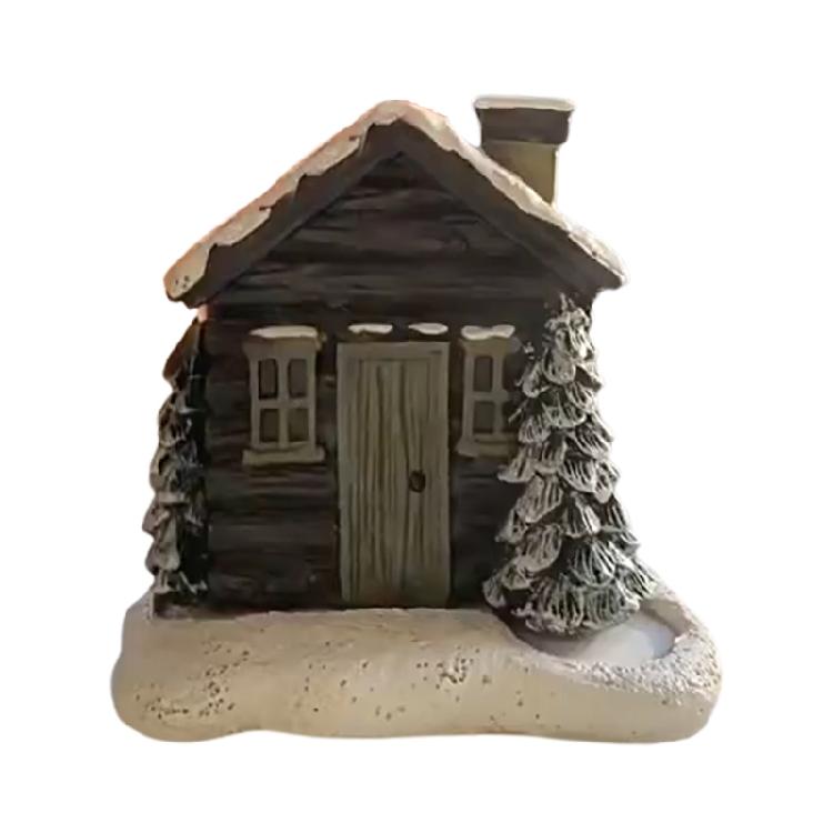 

Ceramic Log Cabin Chimney Holder for Christmas Home and Office Festivities 1