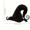 Strange Dress Hat for Women - Black Witch Hat with Pointed Brim & Swirling Design,Premium Fabric Costume Accessory for Halloween