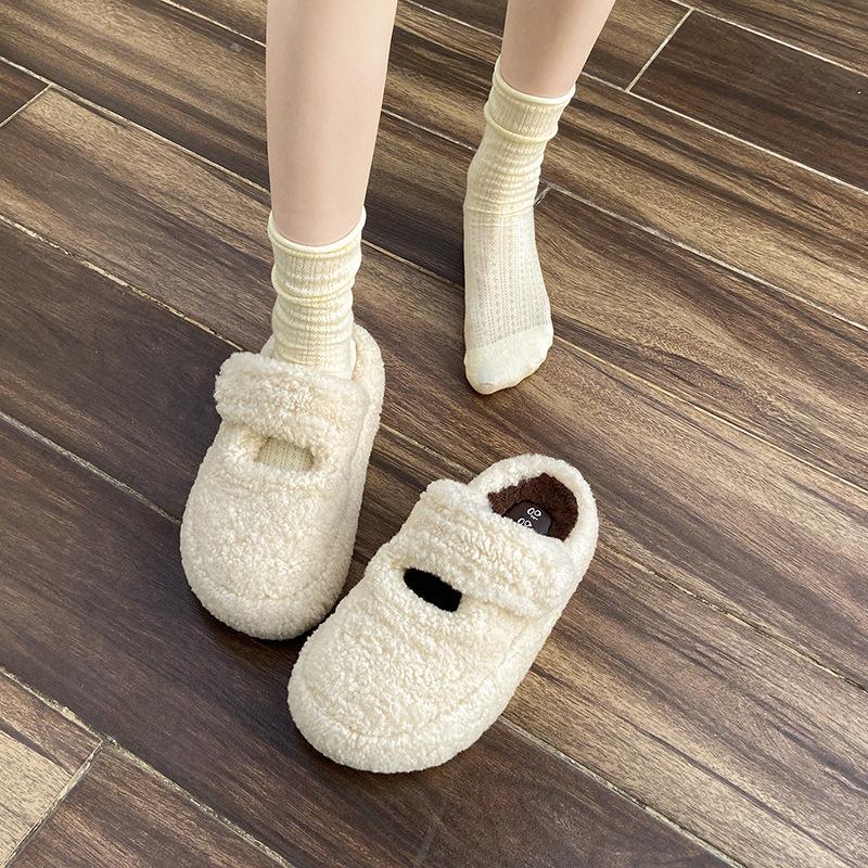 Neue Baumwollschuhe und Hausschuhe mit dicker Sohle, höhenvergrößernd, modisch und lässig für vielseitige Frauen