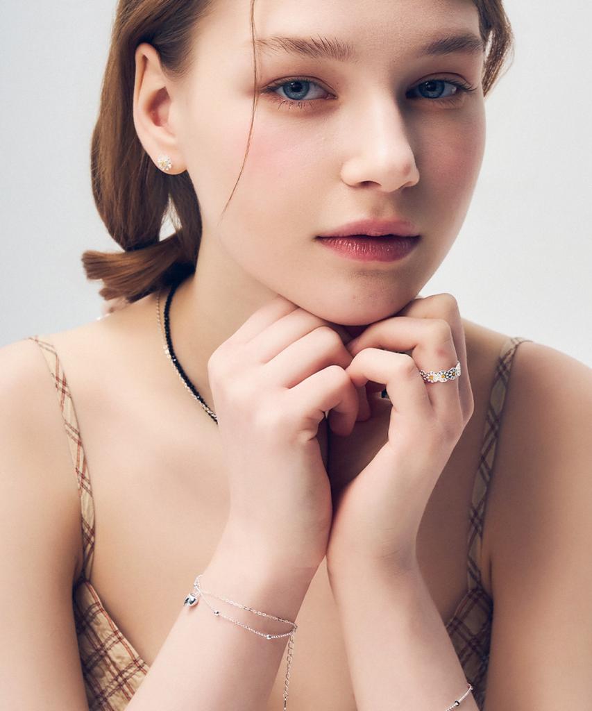 Dana Burton [925 Silver] Pure Heart Layered Bracelet