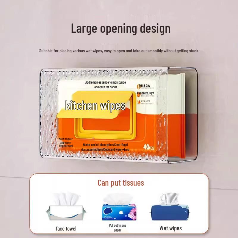 Punch-Free Wall-Mounted Luxury Toilet Paper & Wet Wipes Holder