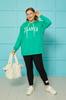 Women's Style Big Size Sweatshirt Slogan Sweatshirt
