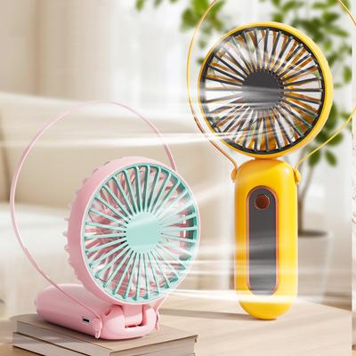 Handventilator mit Klappgriff, 6 Geschwindigkeitsstufen, starker Wind, Nackenventilator, tragbar, für Reisen, Outdoor, Sommer, kleiner persönlicher Tischventilator
